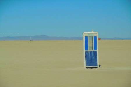 Cabine téléphonique sur la playa.