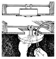 Coupez un trou dans le plafond pour les dimensions exactes, et monter la boîte de sortie de plafond avec une barre de suspension.