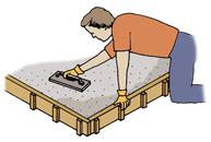 Utilisez un flotteur en bois pour lisser le béton avant de finir la surface.